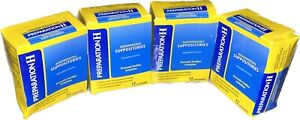 FOUR 12ct Preparation H Hemorrhoidal Suppositories Exp 01/2025
