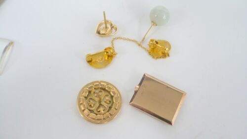 New ListingEstate Scrap Gold, As Is 14K Rose Gold Watch Back, 3 Earrings, One Rainbow Pin 5