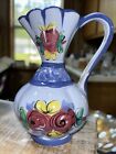 Vestal Alcobaca Hand painted Pitcher Art Vase Pottery Made In Portugal