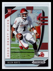 New Listing🏈 JALEN HURTS 2020 PANINI PRIZM SILVER HOLO REFRACTOR SOONERS JERSEY RC # 129