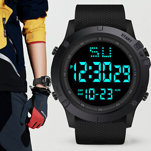 Men Digital Sports Watch Tactical Military LED Backlight Wristwatch Waterproof