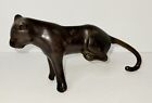 Vintage Unique Brass Panther Cat Hanging On Side Of A Fishbowl/Planter
