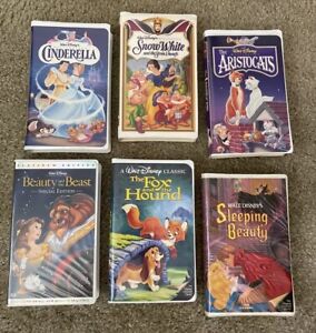 Disney Lot Of 6 VHS Movies Masterpiece Black Diamond Platinum Edition