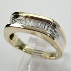 1/2Ct Baguette I2 Natural Diamond Men's Wedding Band Ring Solid 10k Yellow Gold