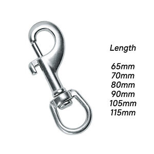 Stainless Steel A2 Heavy Duty Round Swivel Eye Bolt Snap Hook 65mm 70mm to 115mm