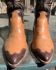 Vintage Hyer Lizrd Tip Western Boots Size 10.5 D Buff (Beige) Color