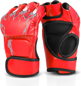 Flexzion MMA Gloves Fingerless Boxing Gloves for Men Women and Teen Youth, UFC G