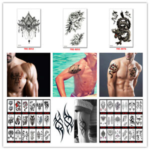 Men Women Sleeve Arm waterproof Temporary Tattoo Stickers US Seller