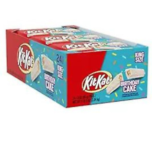 Kit Kat Birthday Cake White Chocolate Wafer Candy Bars | King Size Box 3oz