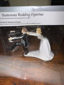 New ListingWilton Humorous Wedding Figurine Cake Topper Bride Grabbing Runaway Groom New