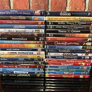 Lot of 36 Kids Disney Pixar DVD Movies Toy Story Cars Snow White *No Duplicates*