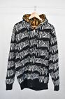 Famous Stars and Straps Hoodie Black & White Reversible Cotton Blend Zip Size M