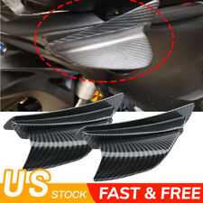 Pair Matte Carbon Fiber Motorcycle Side Winglets Air Deflector Wing Kit Spoiler (For: Triumph Thruxton)