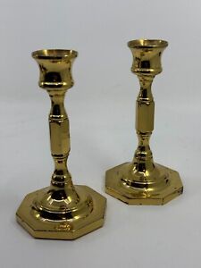 New ListingVintage Lacquered Brass Candlestick Holders