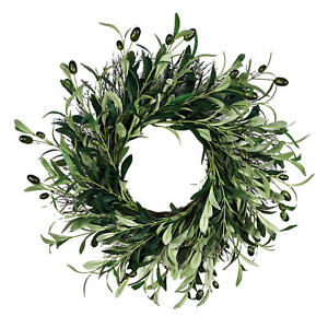 Olive Branch Wreath | 17.7 Inch Artificial Peace Greenery Wreath Olive Leaves