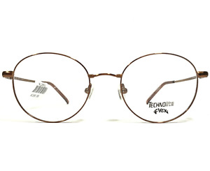 Technolite Flex Eyeglasses Frames TLF602 BR Shiny Brown Wire Rim 48-19-140