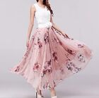 ChicWish Maxi Skirt Womens Large Chiffon Flowy Pink Red Roses Fairy NEW