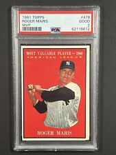 1961 Topps MVP Roger Maris #478 New York Yankees PSA 2 Good Baseball MLB