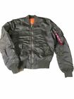 Alpha Industries MA-1 Flight Bomber Jacket Reversible Military Green Size Small