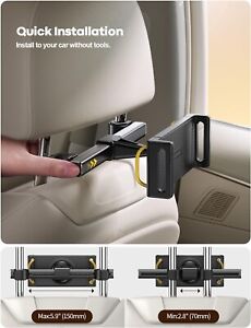 Lamicall Car Tablet Headrest Holder - Car Back Seat Headrest Tablet Mount Stand