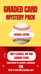 PSA GRADED Mystery Pack (1) PSA 9 Mint or 10 Gem Mint Baseball Card Stars HOF+