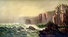 New ListingOrig Antique Marine Coastal Seascape Art Painting Signed A B Andrew, Oil, Framed