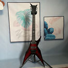 7 String Special Shape Red Electric Guitar Flamed Maple Top FR Bridge Maple Neck