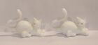 Vintage lot of 2 Miniature White Blown Glass Cat Figurines from France 1-3/8