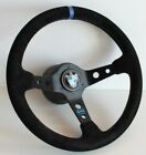Steering Wheel fits For BMW Suede Leather Sport Blue 24 E28 E30 E32 E34 86-92' (For: BMW)