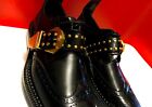 $1689.00 !! VERSACE RARE MEN'S RUNWAY BLACK LEATHER LUXURY LOAFERS SHOES SIZE 40