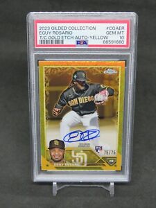 New Listing2023 TOPPS GILDED COLLECTION EGUY ROSARIO YELLOW RC AUTO /75 PSA 10 MG5