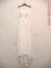 Stain, Dress Women's White Flower Sleeveless V-Neck Boho Wedding Dress, Size 14