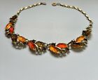 Rare Lisner Gilded Gold Tone Hardware with Multi-Color Bakelite Necklace