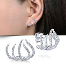 Fashion 925 Silver Stud Earrings for Women Cubic Zirconia Wedding Jewelry Gift