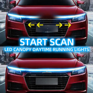 Universal White Flexible Car Hood Day Running LED Light Strip Accessories USA (For: Honda Civic)
