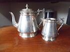 Antique pair of Elkington & Co Quality Silver Plated Teapot and Milk Jug 1881/2