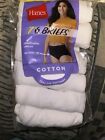 NEW Women’s Hanes 7-Pack Ribbed 100% Cotton Tagless Briefs SIZE XL 8 White