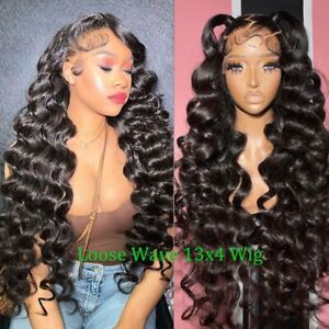 New ListingLoose Wave Lace Front Wig Brazilain Human Hair HD 13x4 Lace Frontal Wig Glueless