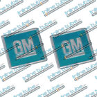 64-68 Gm Embossed Metal Door Jamb Adhesive Decal Badge Foil Sticker Turquoise X2 (For: 1966 Oldsmobile F85)