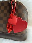 Red Heart Bag Charm Key Ring Fob Keychain Purse Charm Chain Strap New