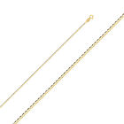 Mens 14k Real Solid Yellow Gold 1.5 mm Flat Mariner Chain / 16