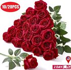 20× Artificial Silk Roses Flowers Realistic Bouquet Home Romantic Girl Gift US