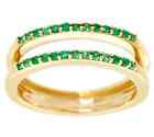 Affinity Green Emerald Ring Guard 14K Yellow Gold 0.15 cttw Size 8 J329460 QVC