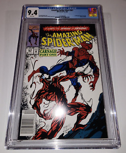 AMAZING SPIDER-MAN #361 NM CGC 9.4 1st App Carnage Newsstand RUSTED STAPLES!