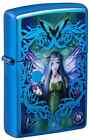 Zippo 48985, Anne Stokes Mystic Aura Fairy Design, High Polish Blue Lighter, NEW
