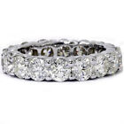 Unique Huge 5.00Ct Round Real Diamond Eternity Ring Wedding Band 14k White Gold