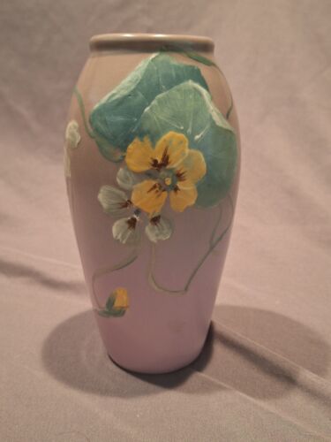 1920s Weller Hudson Vase by Hester Pillsbury - Pansies - Signed and Flawless