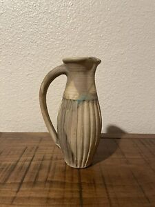 Vintage Studio Pottery Pitcher Shaped Vase 1995 Signed by Artist