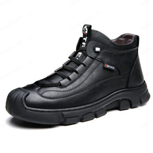 Men's Winter Warm Hightop Leather Shoes Snow Boots