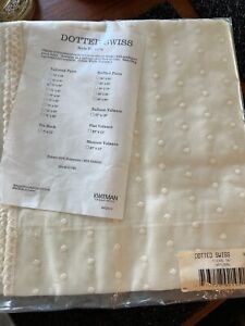 vintage dotted swiss curtains kwitman 72 x 36 never used tailored pair natural